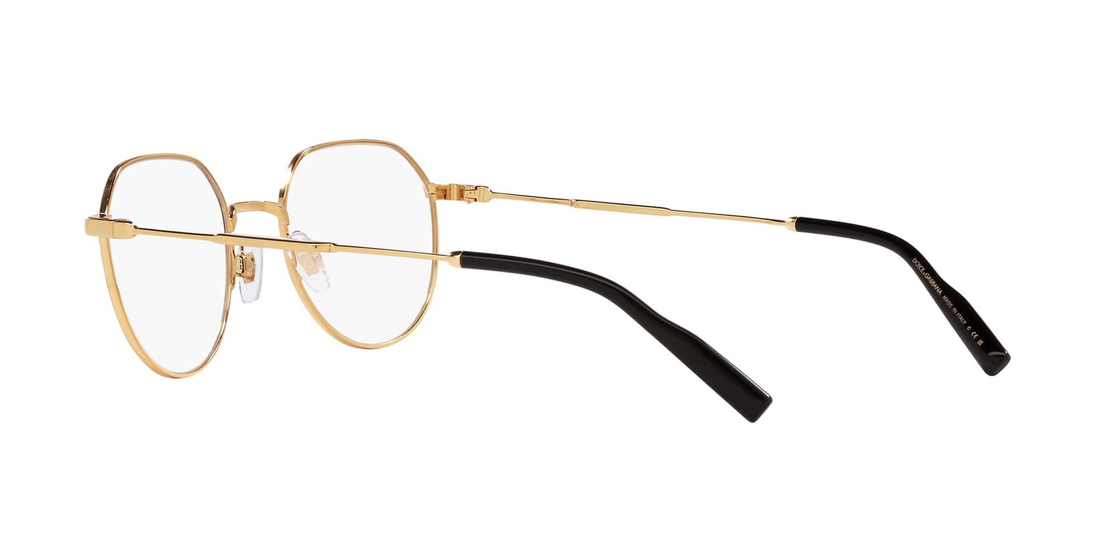 Das Bild zeigt die Korrektionsbrille DG1349 1311 von der Marke D&G in schwarz-gold.
