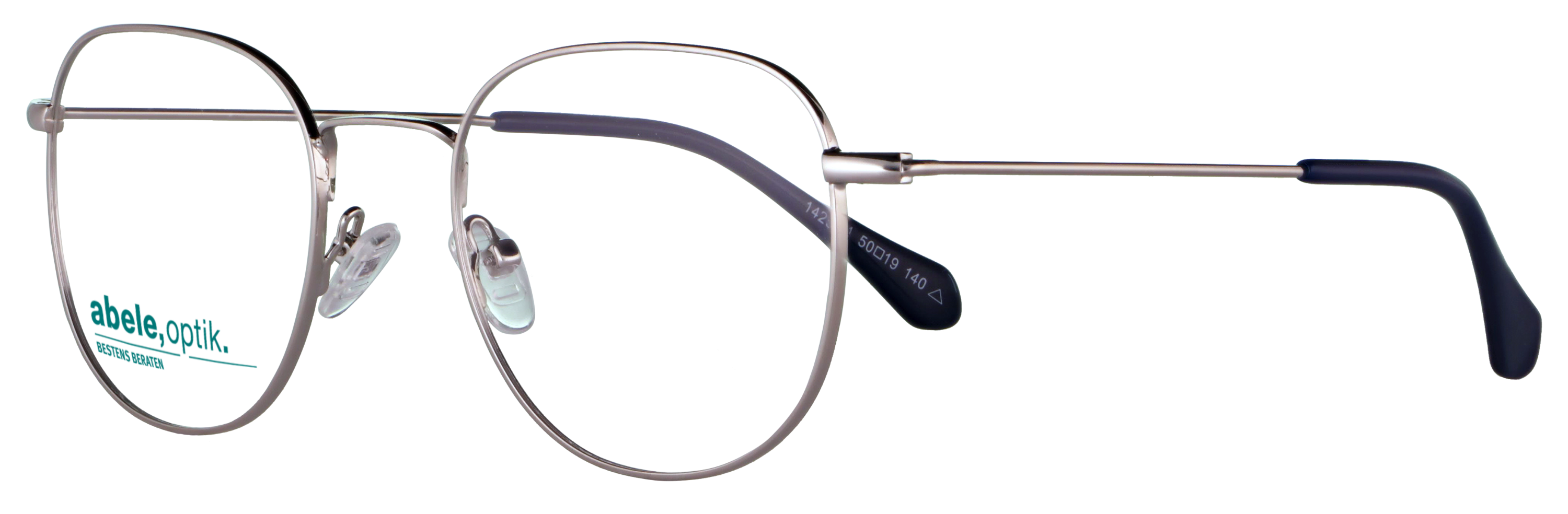 Das Bild zeigt die Korrektionsbrille 142531 von der Marke Abele Optik in silber.