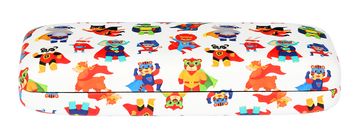 Das Bild zeigt ein Kinderbrillenetui mit Tierhelden-Motiv.