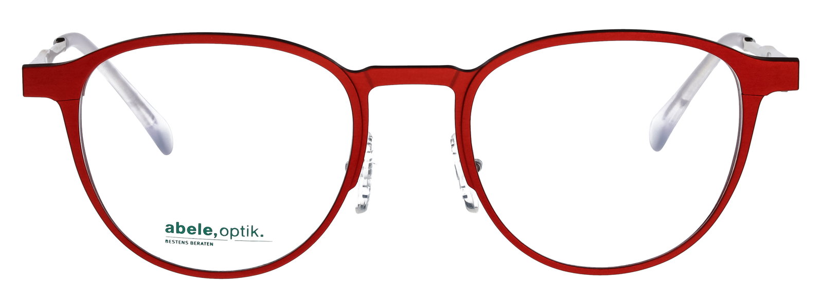 Das Bild zeigt die Brille 149261 von der Marke Abele Optik in rot/matt.