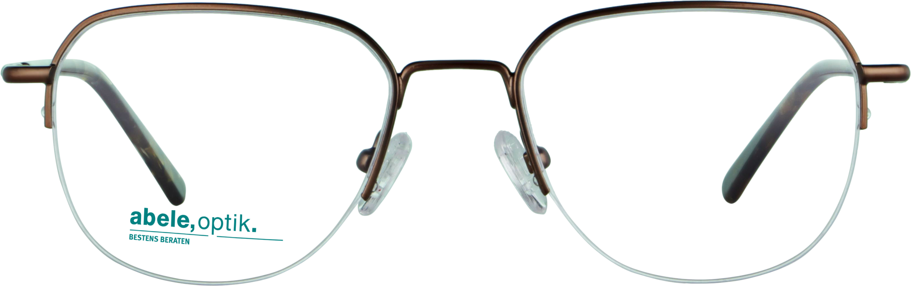 Das Bild zeigt die Korrektionsbrille 142131 von der Marke Abele Optik in braun matt.