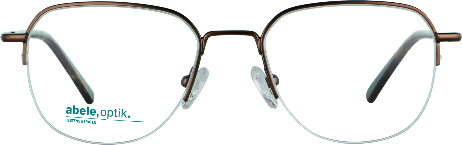 Das Bild zeigt die Korrektionsbrille 142131 von der Marke Abele Optik in braun matt.
