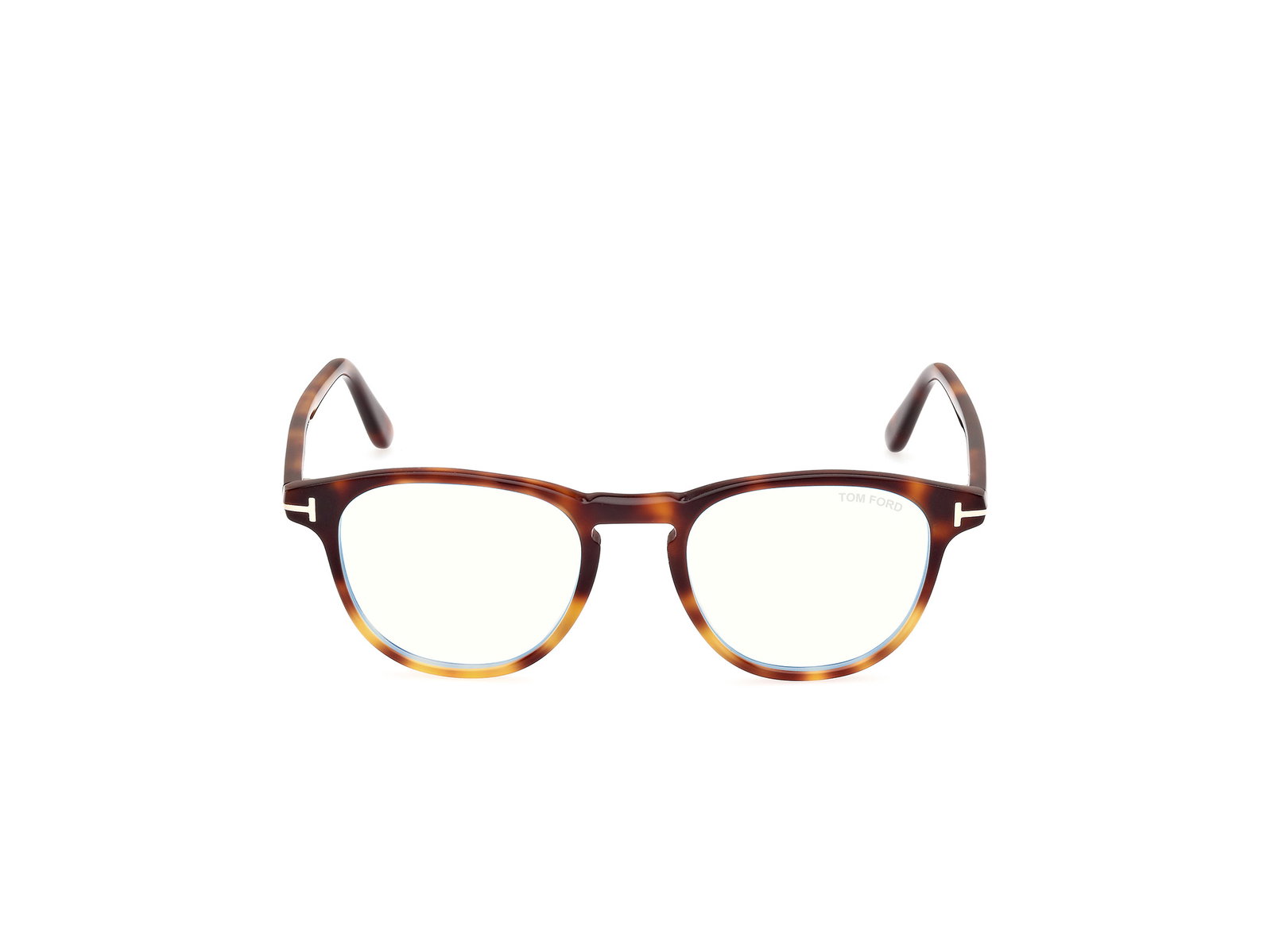 Das Bild zeigt die ovale Brille FT5899-B 056 für Herren von der Marke Tom Ford in braun havanna von vorne