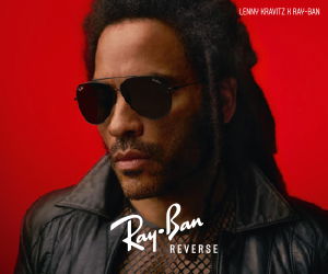Zu sehen ist Lenny Kraviz mit einer Ray Ban Sonnenbrille
