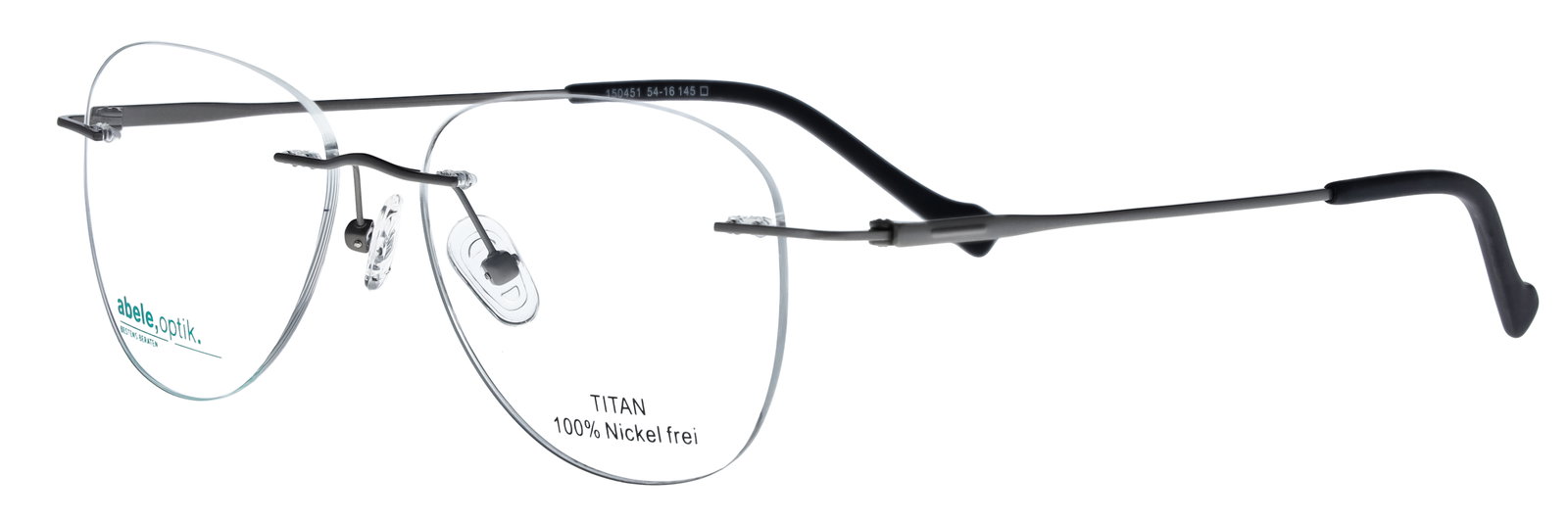 Titanbrille für Herren randlos silber matt 150451