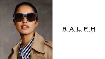 Zu sehen ist eine Frau mit einer RALPH Sonnenbrille in Schwarz.