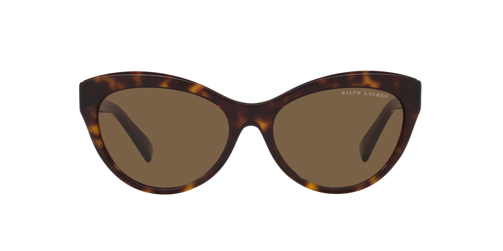 Das Bild zeigt die Cat-Eye-Sonnenbrille RL8213 500373 Havana für Damen von der Marke Ralph Lauren in braun havanna von vorne