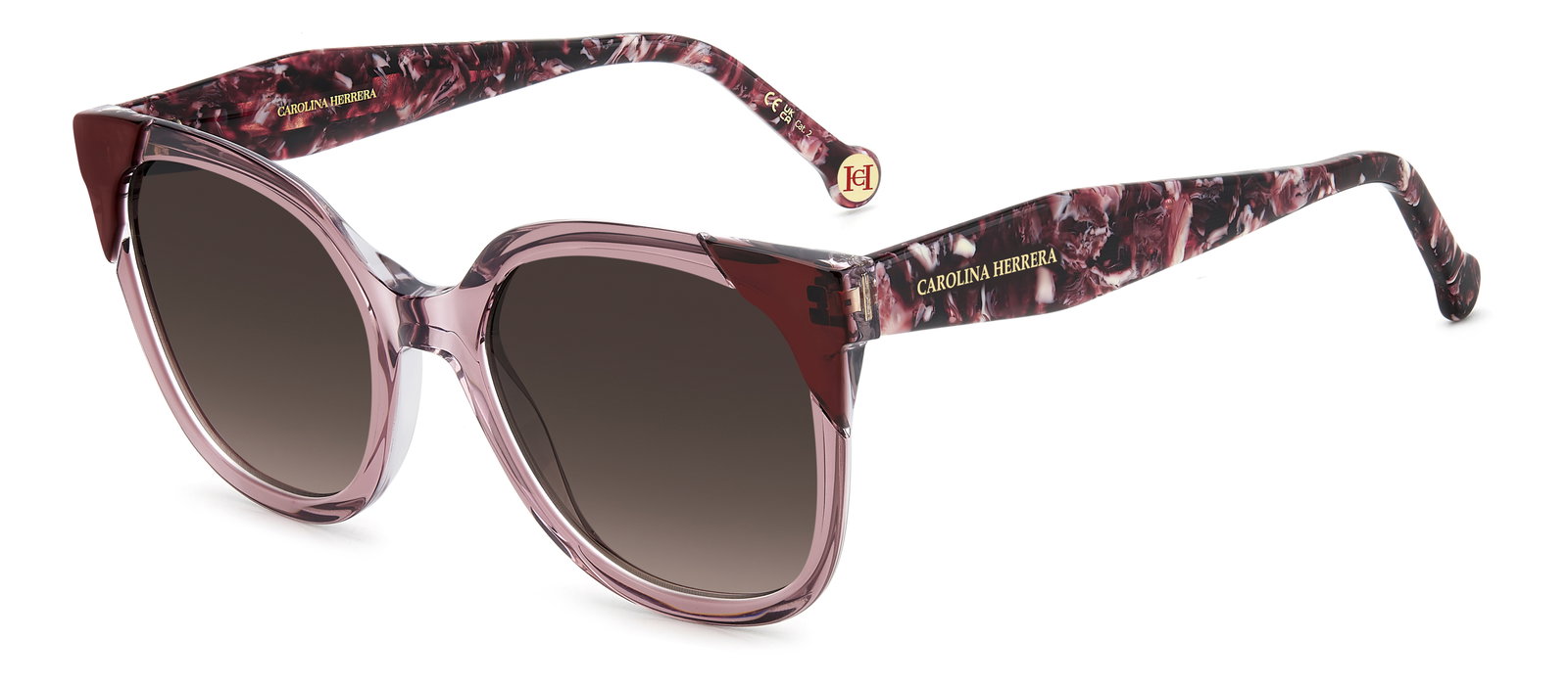Das Bild zeigt die Sonnenbrille HER 0289/S von der Marke Carolina Herrera in Pink/Havanna.