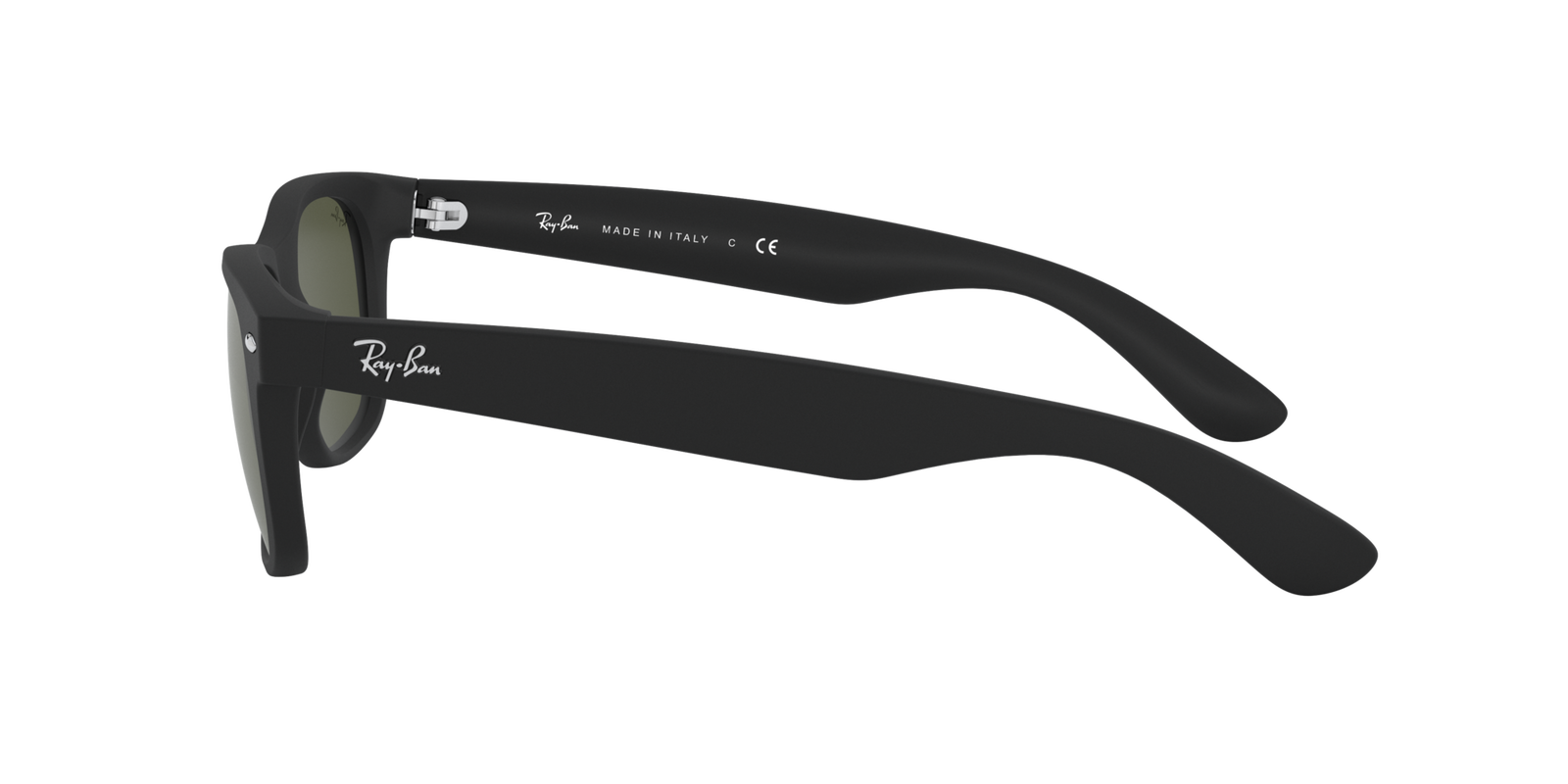 Das Bild zeigt die rechteckige Sonnenbrille New Wayfarer RB2132 von der Marke Ray-Ban in schwarz von rechts