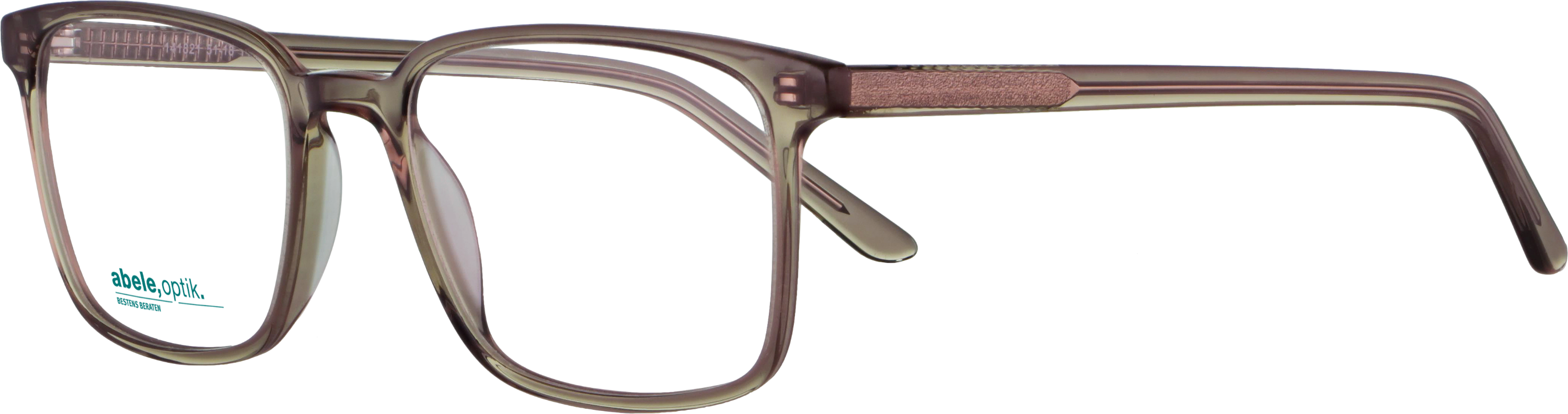 Das Bild zeigt die Korrektionsbrille 141821 von der Marke Abele Optik in braun transparent.