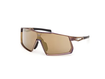 Das Bild zeigt die Adidas Sport Sonnenbrille Kentro SP0123 in hellbraun leicht seitlich.