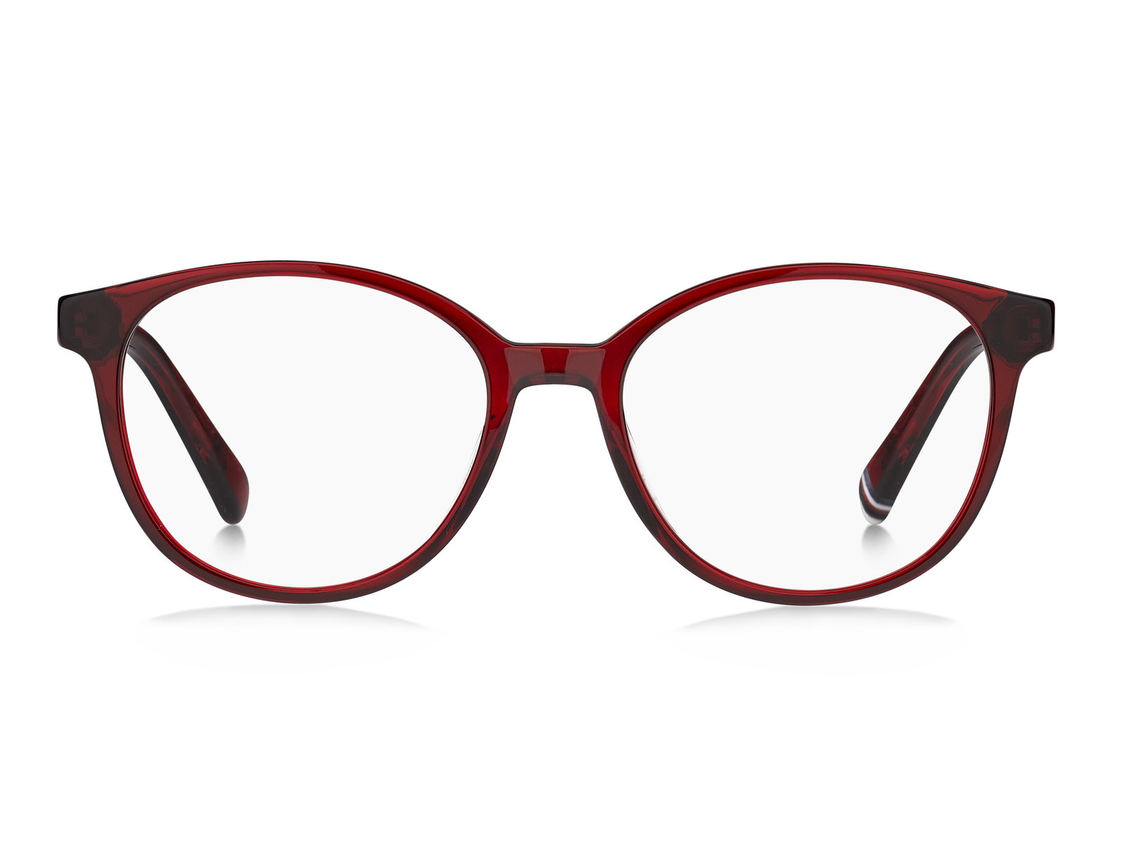 Das Bild zeigt die ovale Brille TH1969 4ET 51 für Damen von der Marke Tommy Hilfiger in rot von vorne
