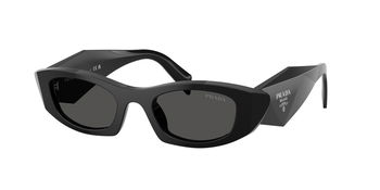 Auf diesem Bild sehen Sie die Korrektionsbrille 0PRB16S von Prada in Schwarz.