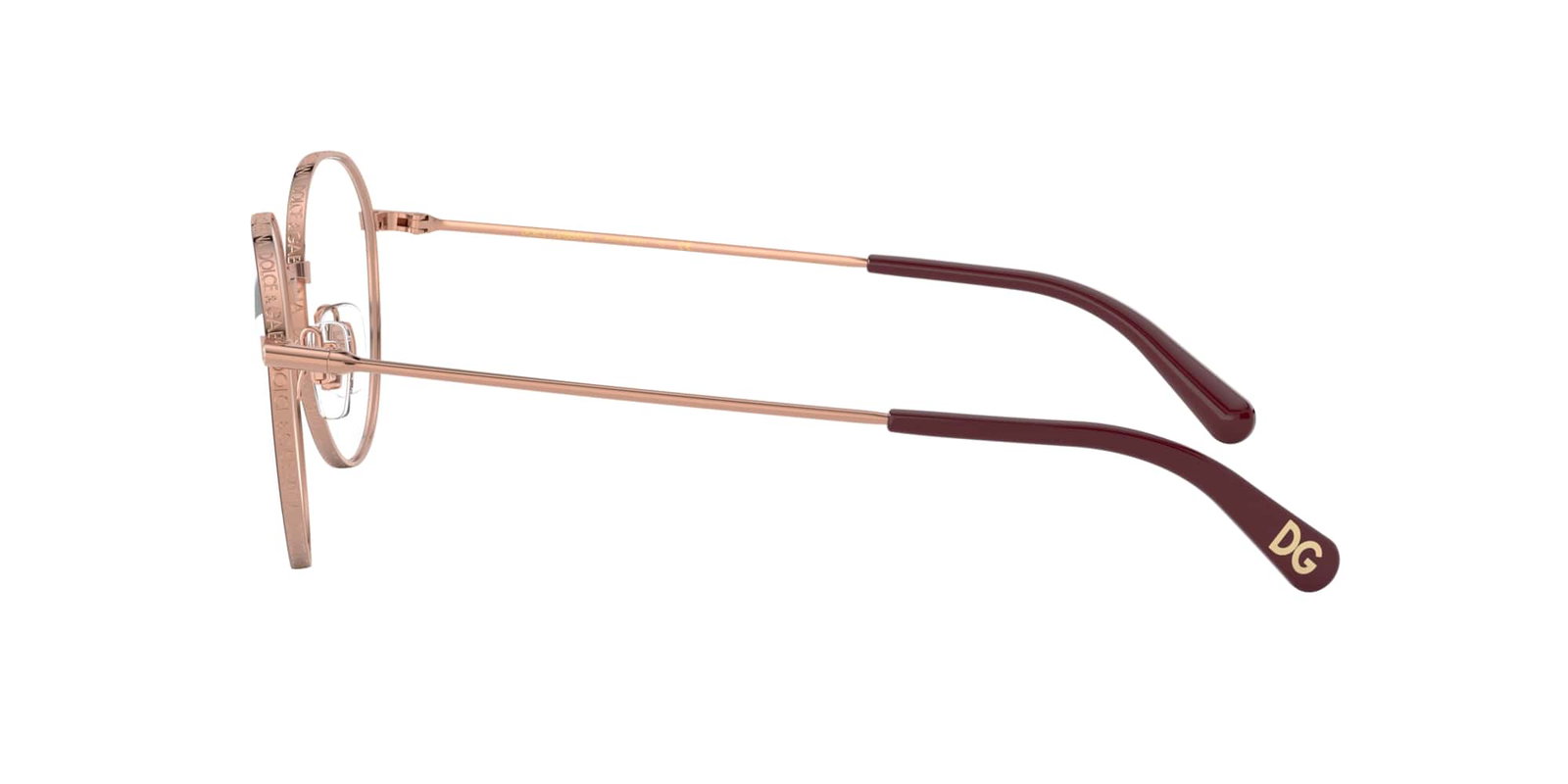 Das Bild zeigt die Korrektionsbrille DG1322 1333 von der Marke D&G in rotgold.