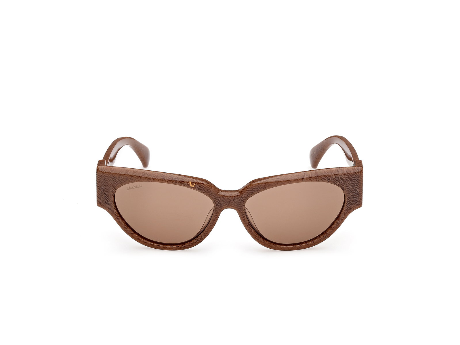 Das Bild zeigt die Sonnenbrille MM0139 von der Marke Max Mara in Braun gemustert.