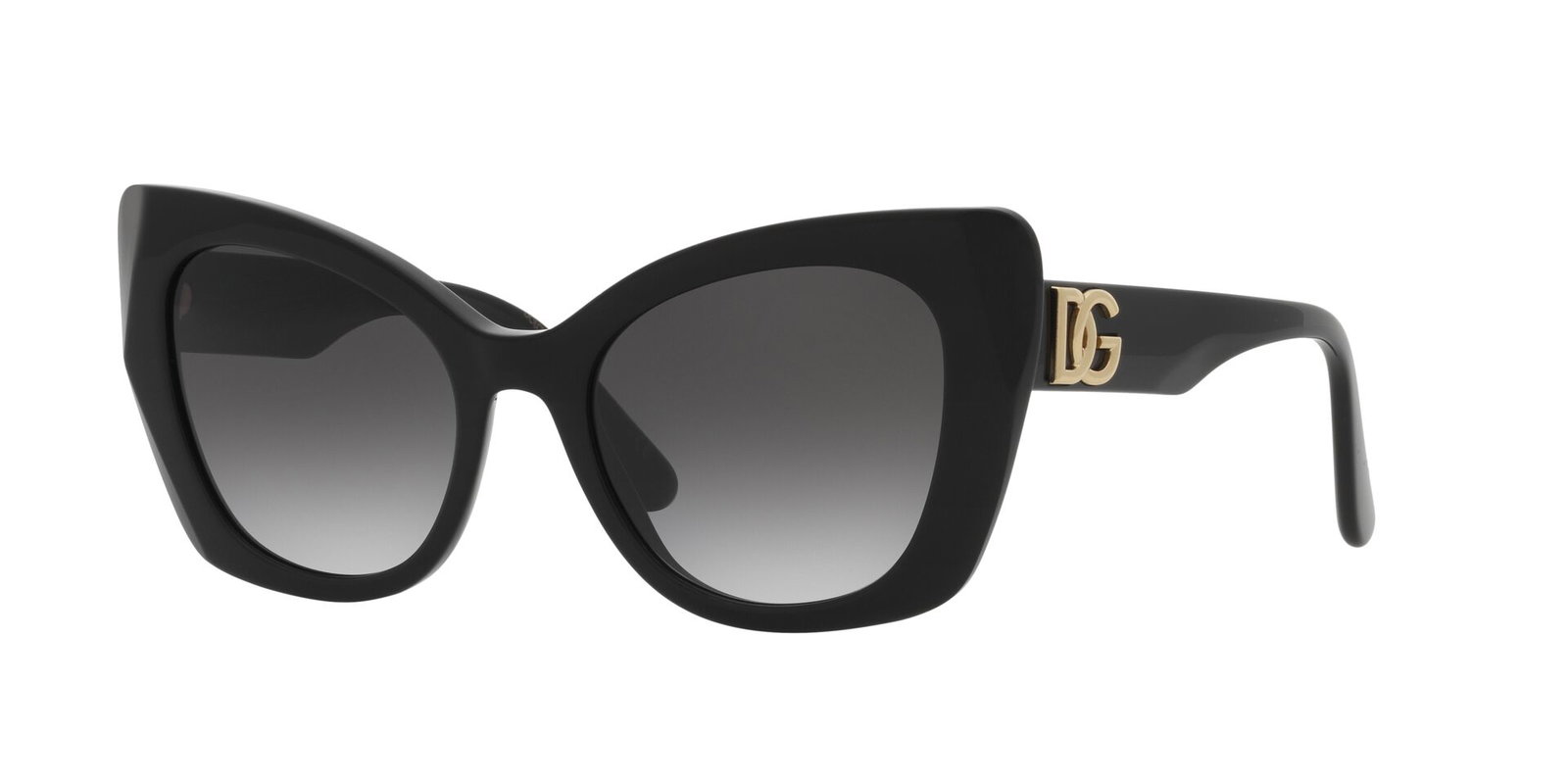 Das Bild zeigt die Cat-Eye-Sonnenbrille DG4405 501/8G 53 für Damen von der Marke Dolce & Gabbana in schwarz von vorne