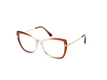 Das Bild zeigt die Korrektionsbrille FT5882-B 044 von der Marke Tom Ford in orange/gold.