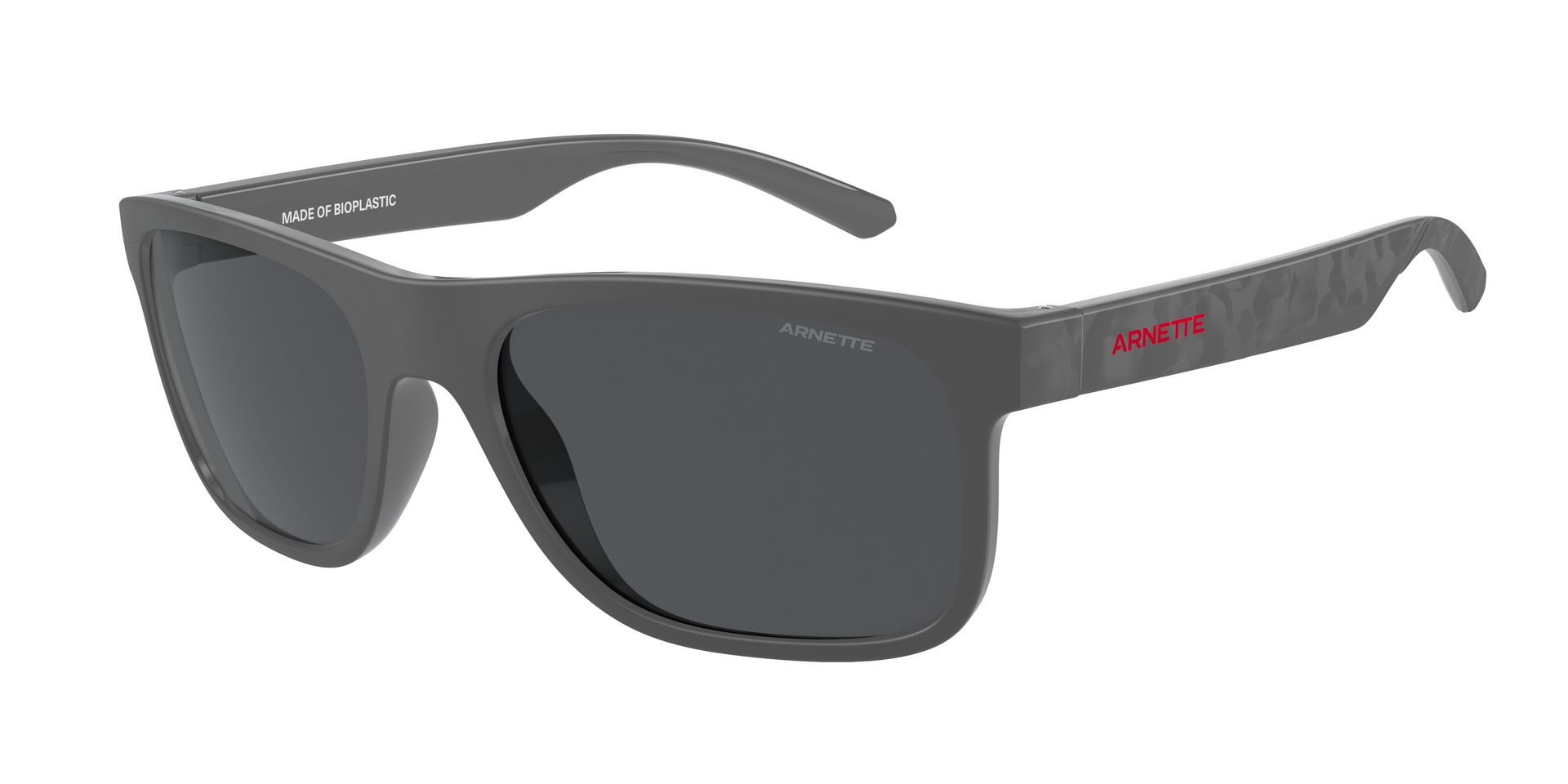 Das Bild zeigt die Sonnenbrille AN4341 287087 von der Marke Arnette in schwarz/grau.