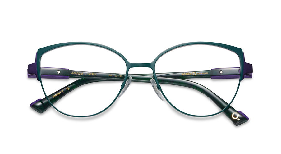 Das Bild zeigt die Korrektionsbrille Amalia GRPU von der Marke Etnia Barcelona in grün.