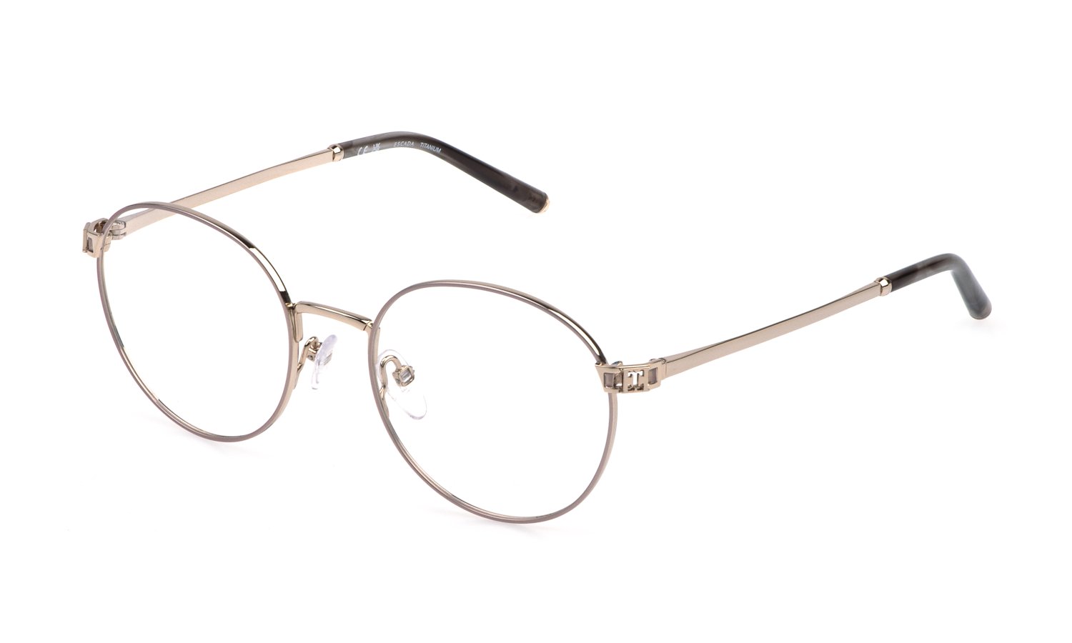 zu sehen ist die Korrektionsbrille VESG33 von Escada in der Farbe Gold.