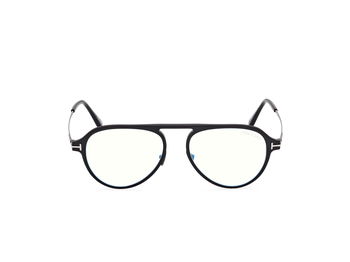 Das Bild zeigt die Korrektionsbrille FT5981 005 von der Marke Tom Ford in Mattschwarz/Gun.