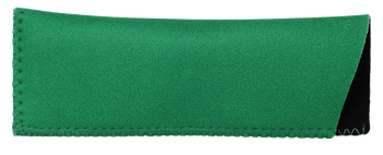 Das Bild zeigt ein rechteckiges Brillenetui in grün/schwarz.