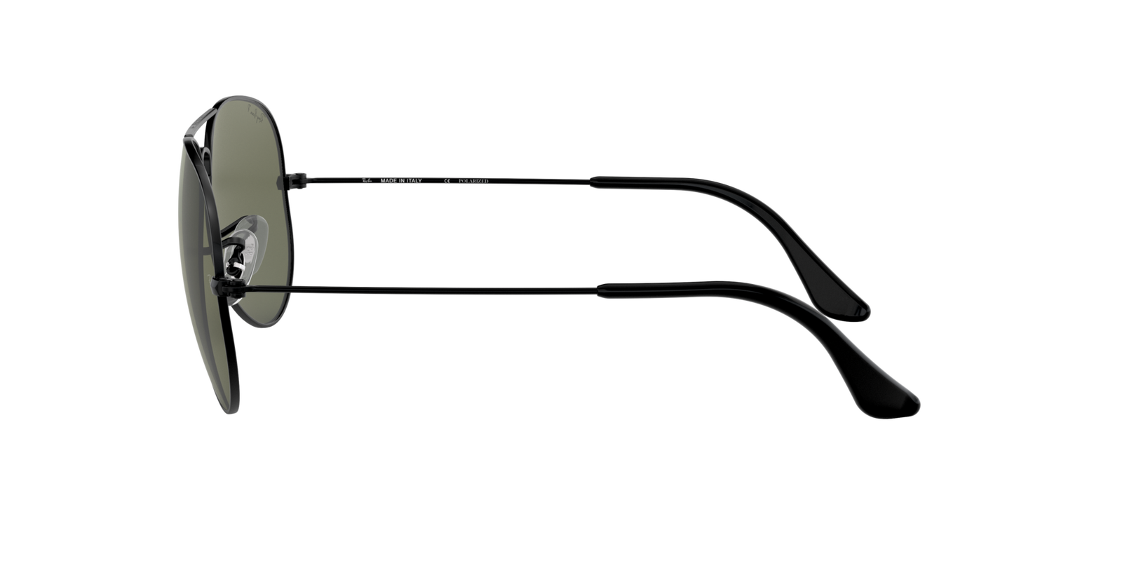 Das Bild zeigt die Pilotensonnenbrille RB3025 für Herren von der Marke Ray Ban in schwarz von rechts