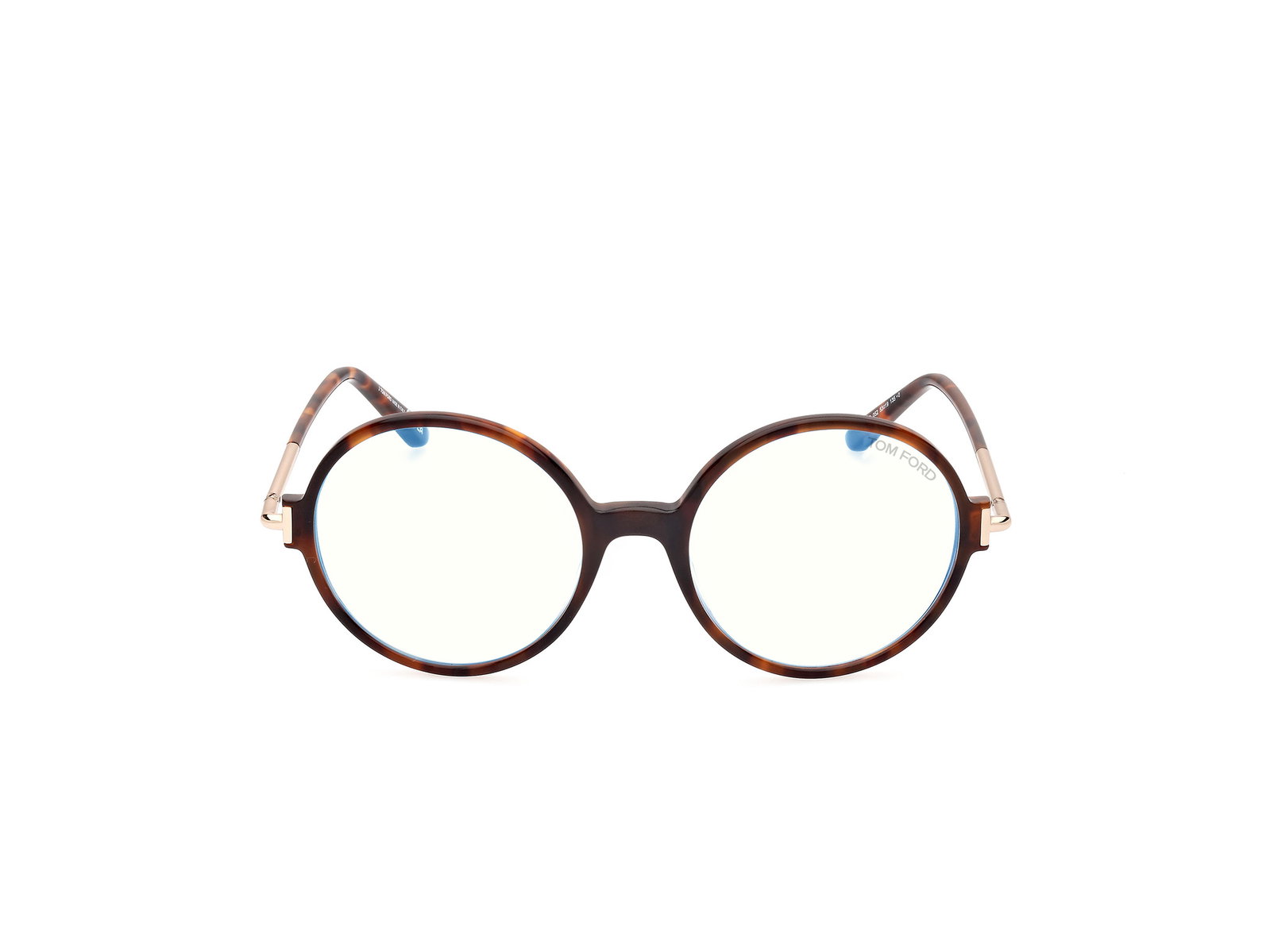 Das Bild zeigt die runde Brille FT5914-B 052 für Damen von der Marke Tom Ford in havanna rot von vorne