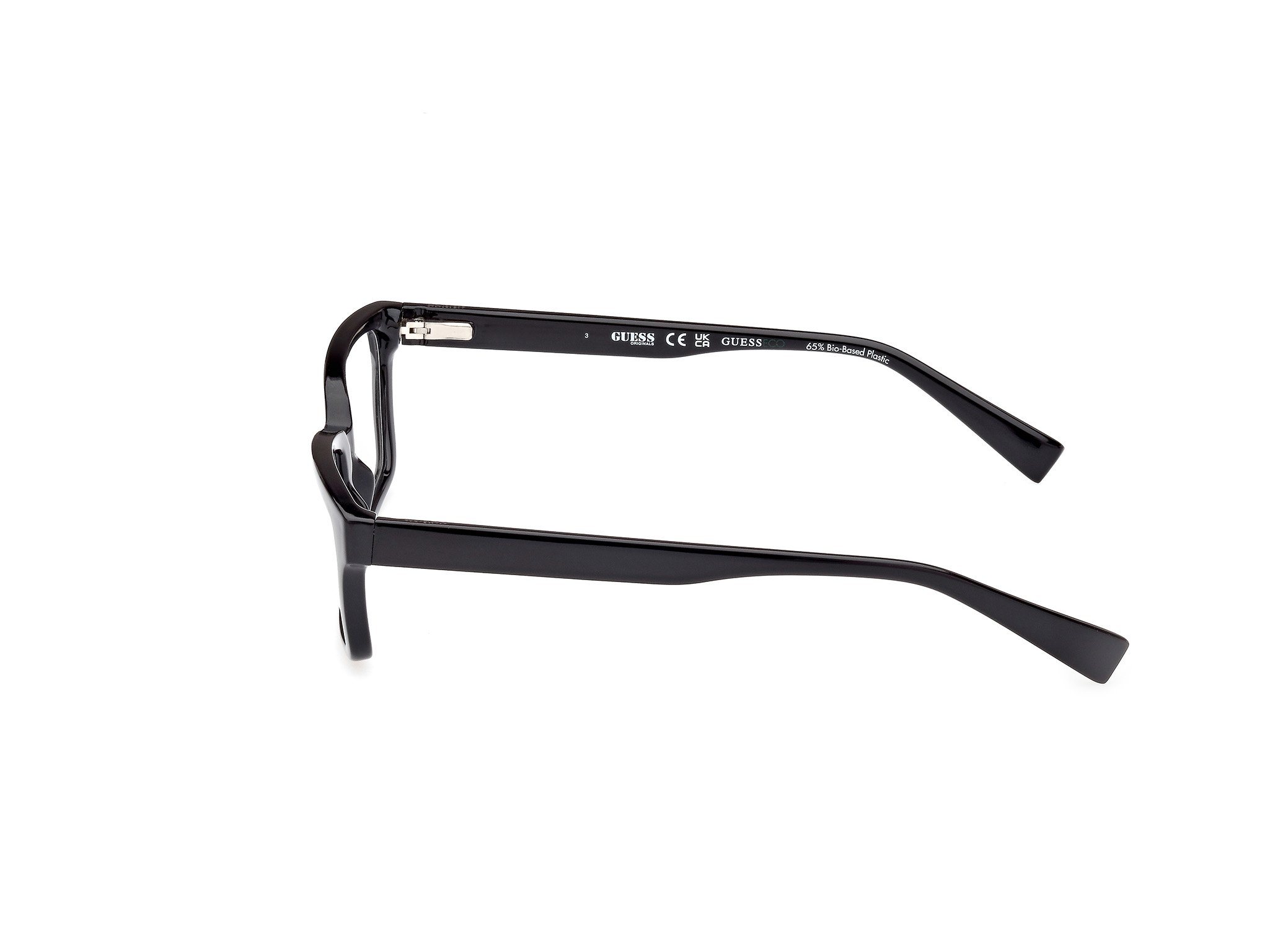 Das Bild zeigt die Korrektionsbrille GU8080 001 von der Marke Guess in schwarz.