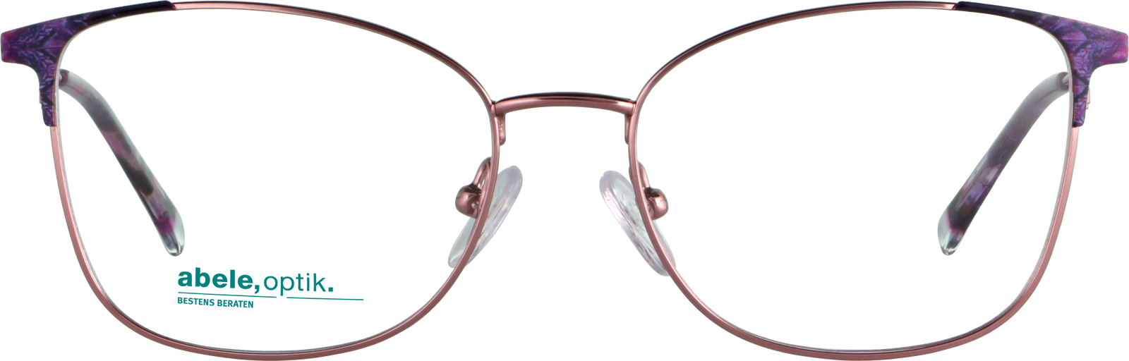 Das Bild zeigt die Korrektionsbrille 141841 von der Marke Abele Optik in rosa / lila.