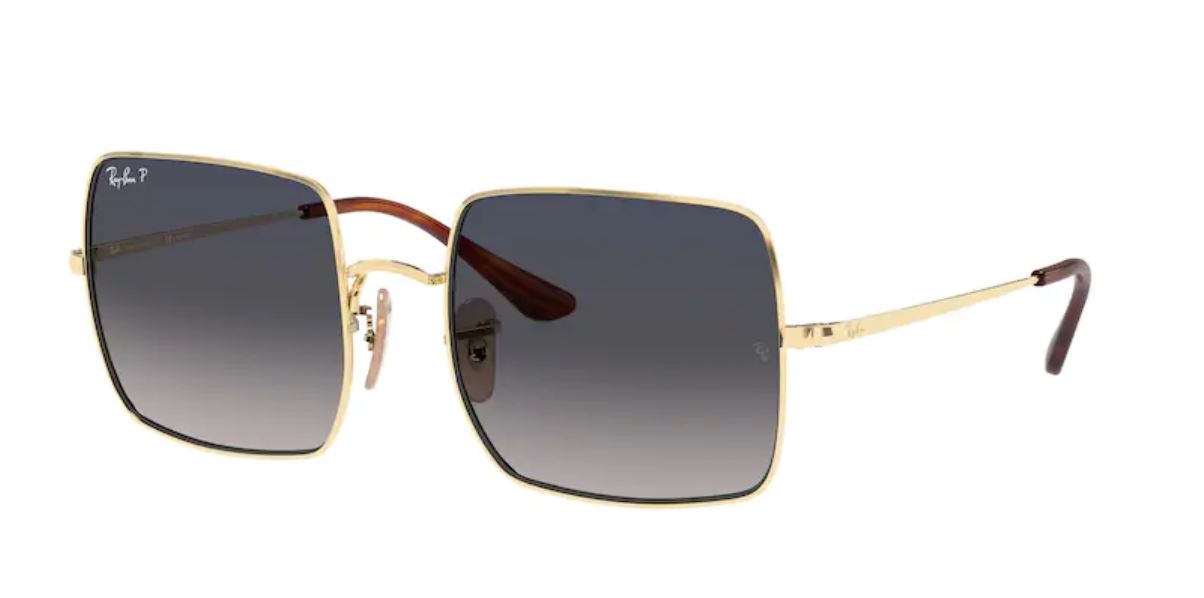 Das Bild zeigt die quadratische Sonnenbrille RB1971 914778 für Damen von der Marke Ray Ban in gold von vorne