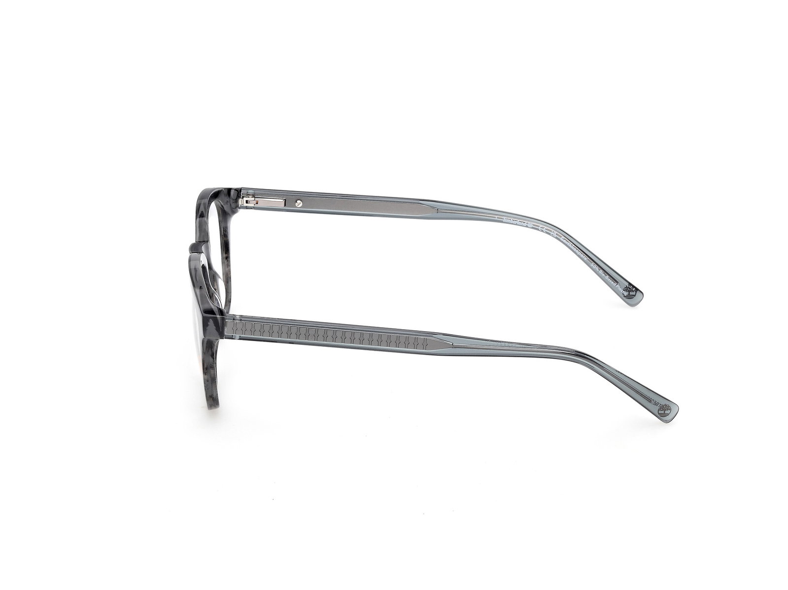 Das Bild zeigt die Timberland Brille TB50084 in glänzend Blau von der Seite.