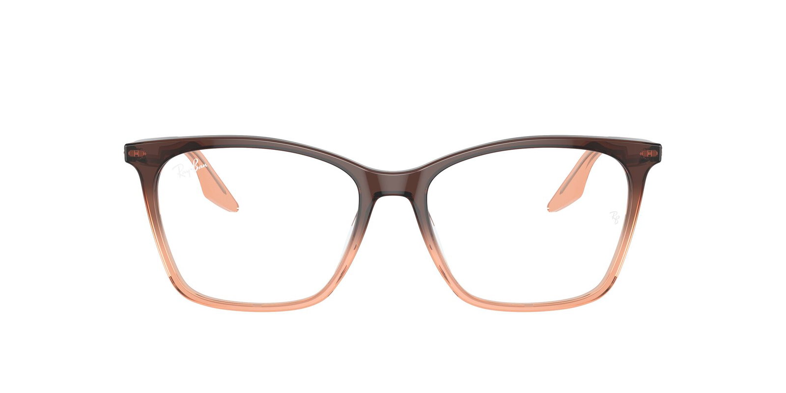 Das Bild zeigt die Korrektionsbrille RX5422 von Ray Ban in Braun/Beige von vorne.