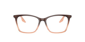 Das Bild zeigt die Korrektionsbrille RX5422 von Ray Ban in Braun/Beige von vorne.