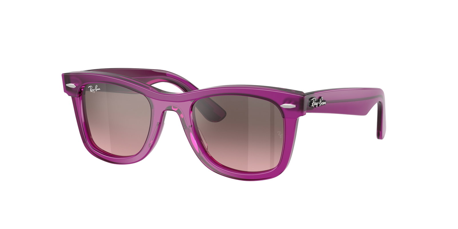 das Bild zeigt die Sonnenbrille 9140S von Ray Ban für Kinder in der Farbe Lila.