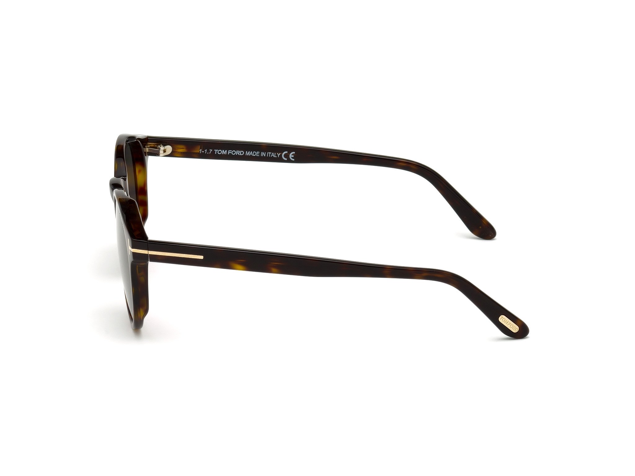 Das Bild zeigt die Sonnenbrille IAN FT0591 von der Marke Tom Ford in havanna seitlich