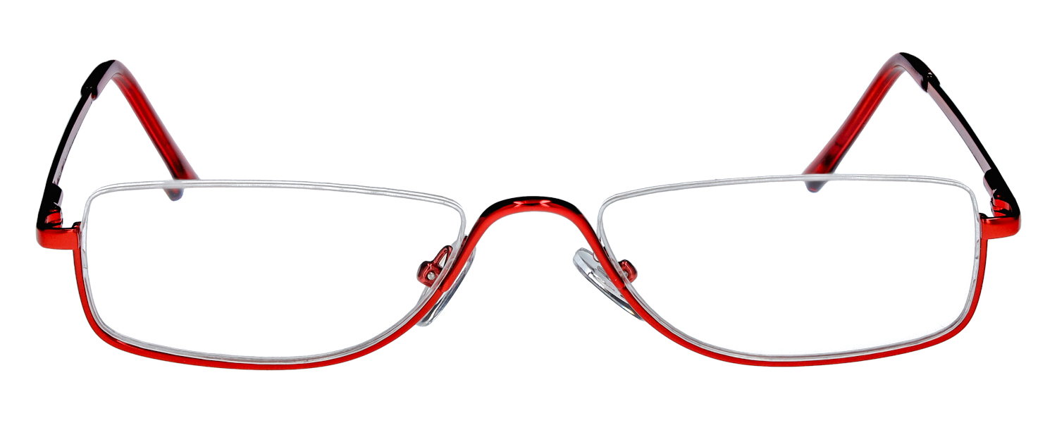 Das Bild zeigt die schmale Fertiglesebrille 04801 für Damen von der Marke Abele Optik in rot von vorne