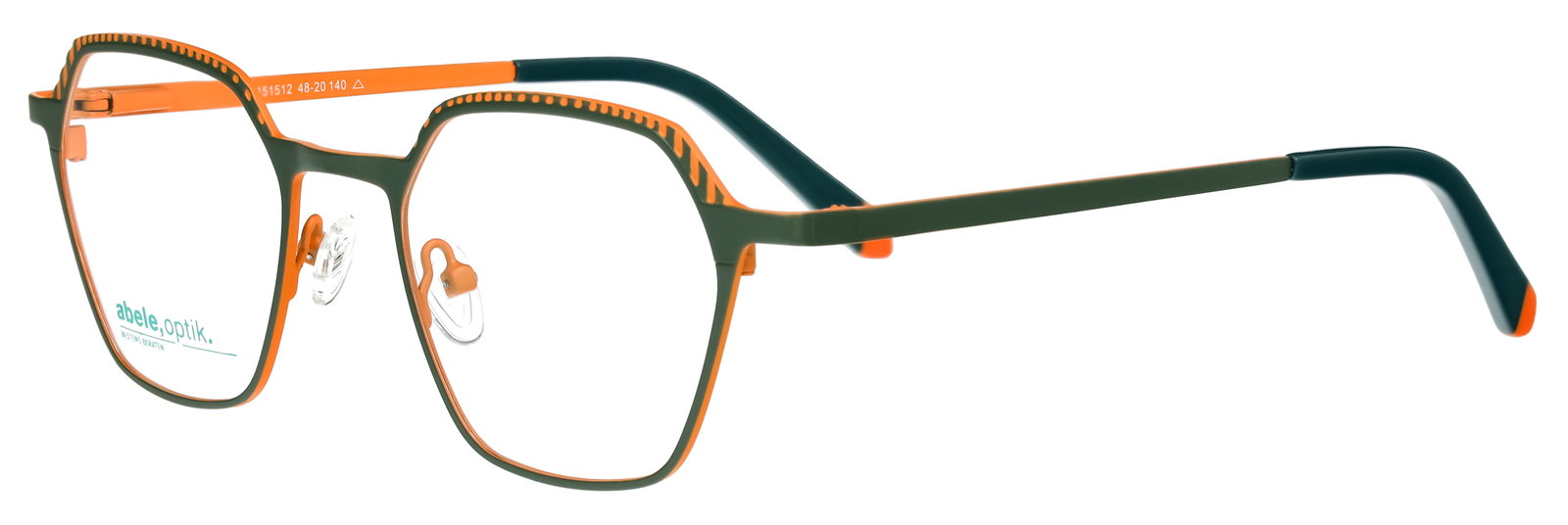 abele optik Brille für Damen in Dunkelgrün und Orange matt 151512
