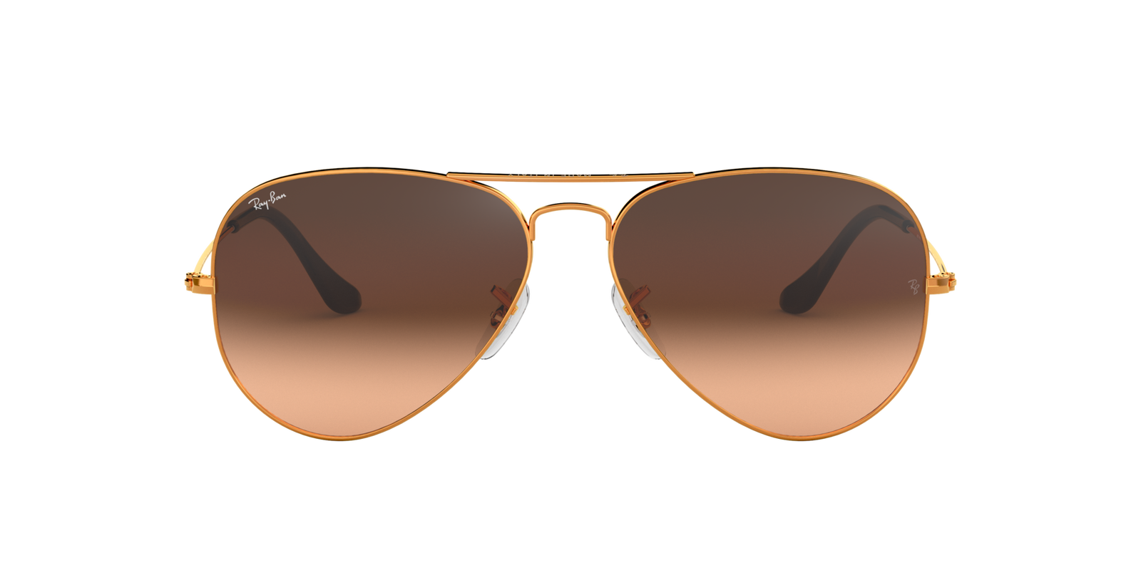 Das Bild zeigt die Pilotensonnenbrille RB3025 für Herren von der Marke Ray-Ban in braun von vorne