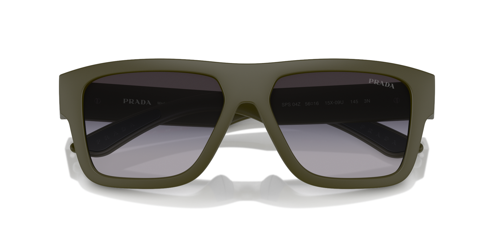 Auf diesem Bild sehen Sie die Sonnenbrille 0PS 3707 von Prada in der Farbe Grün.