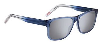 Das Bild zeigt die Sonnenbrille HG1260/S XW0 von der Marke Hugo in blau/grau.