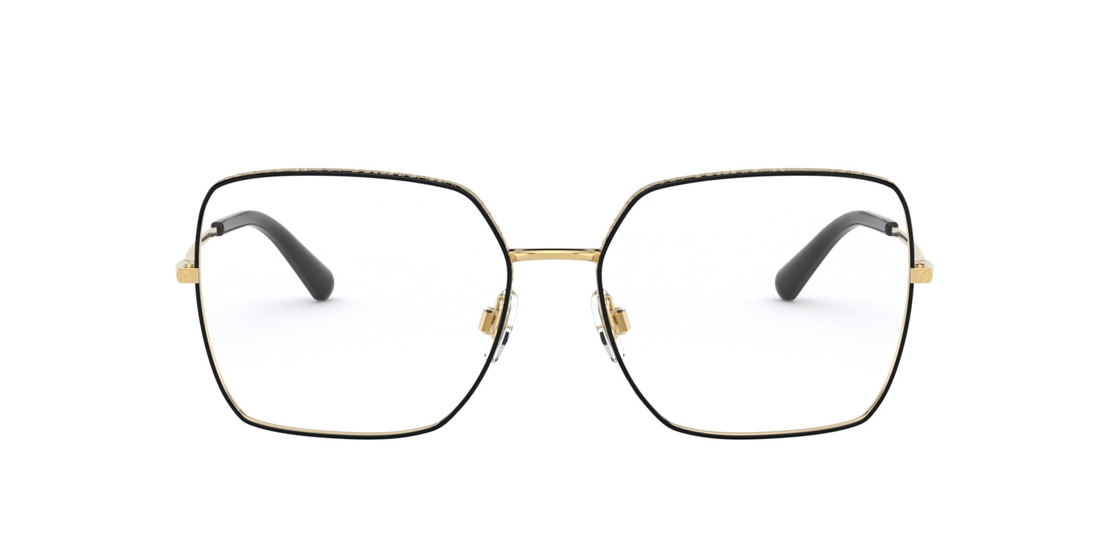 Das Bild zeigt die Korrektionsbrille DG1323 1334 von der Marke D&G in schwarz-gold.