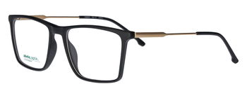 abele optik Brille 146851 schwarz matt  mit goldenen Bügeln