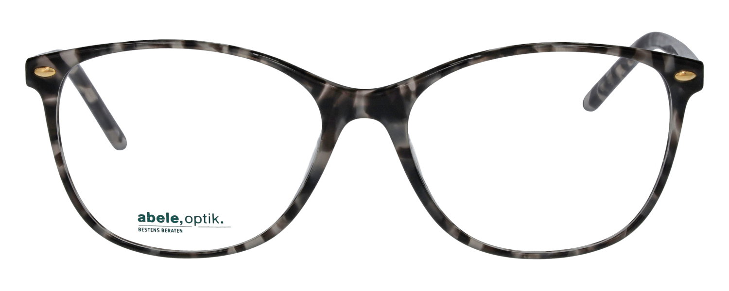 Das Bild zeigt die ovale Kinderbrille 145201 von der Marke Abele Optik in braun gemustert grau von vorne