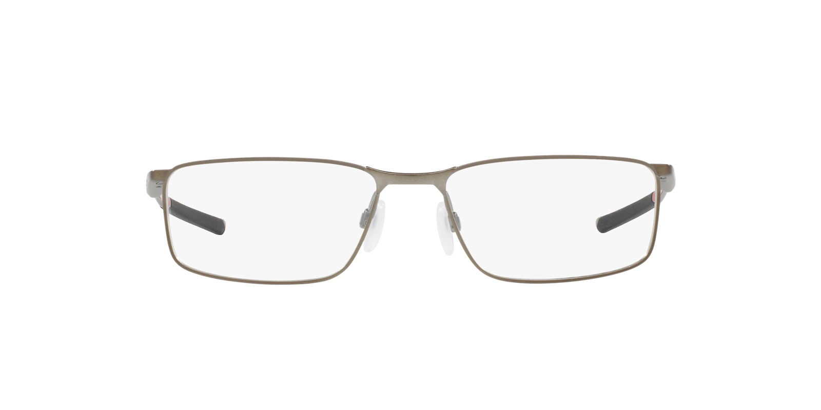 Das Bild zeigt die quadratische Brille OX3217 321703 55 für Herren von der Marke Oakley in grau silber von vorne