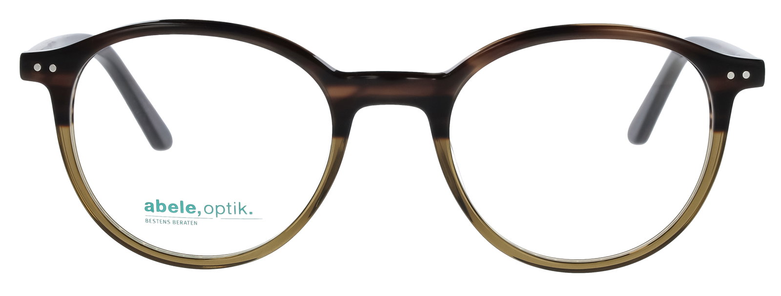 Das Bild zeigt die Korrektionsbrille 149841 von der Marke Abele Optik in Braun/Grün transparent.