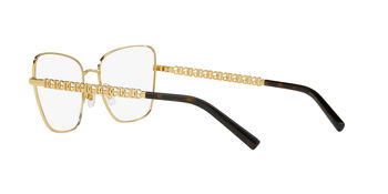 Das Bild zeigt die Korrektionsbrille DG1346 02 von der Marke D&G in gold.