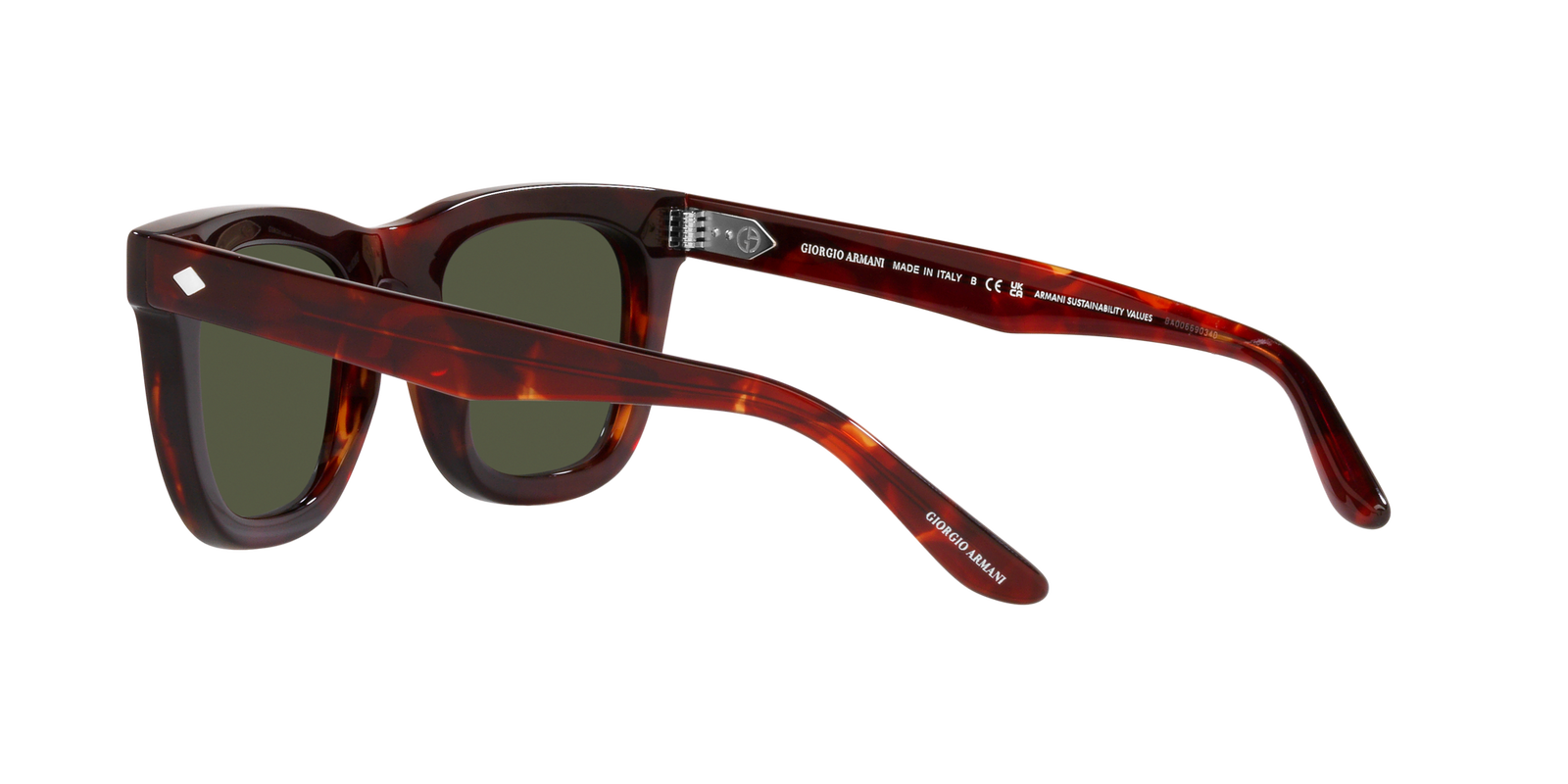 Das Bild zeigt die rechteckige Sonnenbrille AR8171 596231 49 für Herren von der Marke Giorgio Armani in braun, havanna, rot von rechts