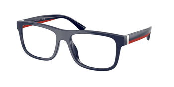 Das Bild zeigt die Korrektionsbrille 2290U von der Marke Polo in Schwarz/rot.