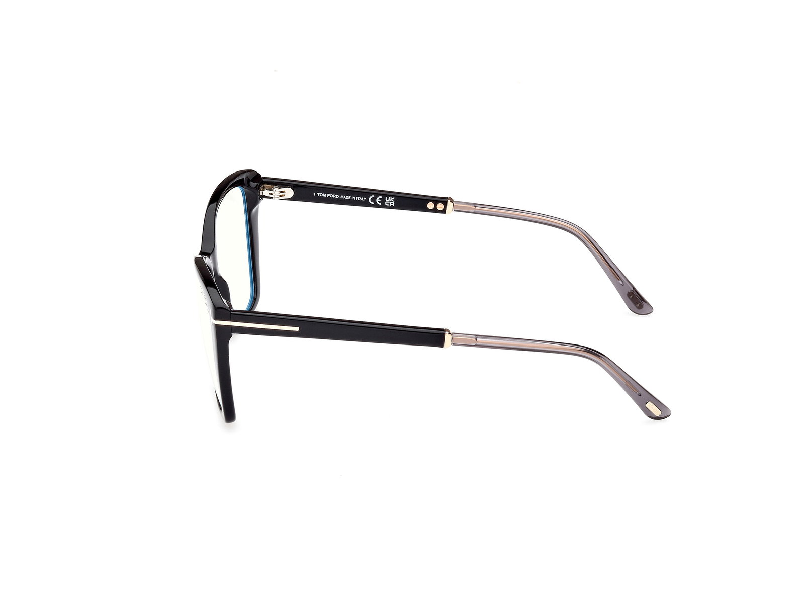 Das Bild zeigt die Korrektionsbrille FT5893-B 001 von der Marke Tom Ford in schwarz.